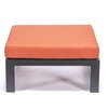 Leisuremod Chelsea Outdoor Patio Black Aluminum Ottomans With Orange Cushions CSO30OR2